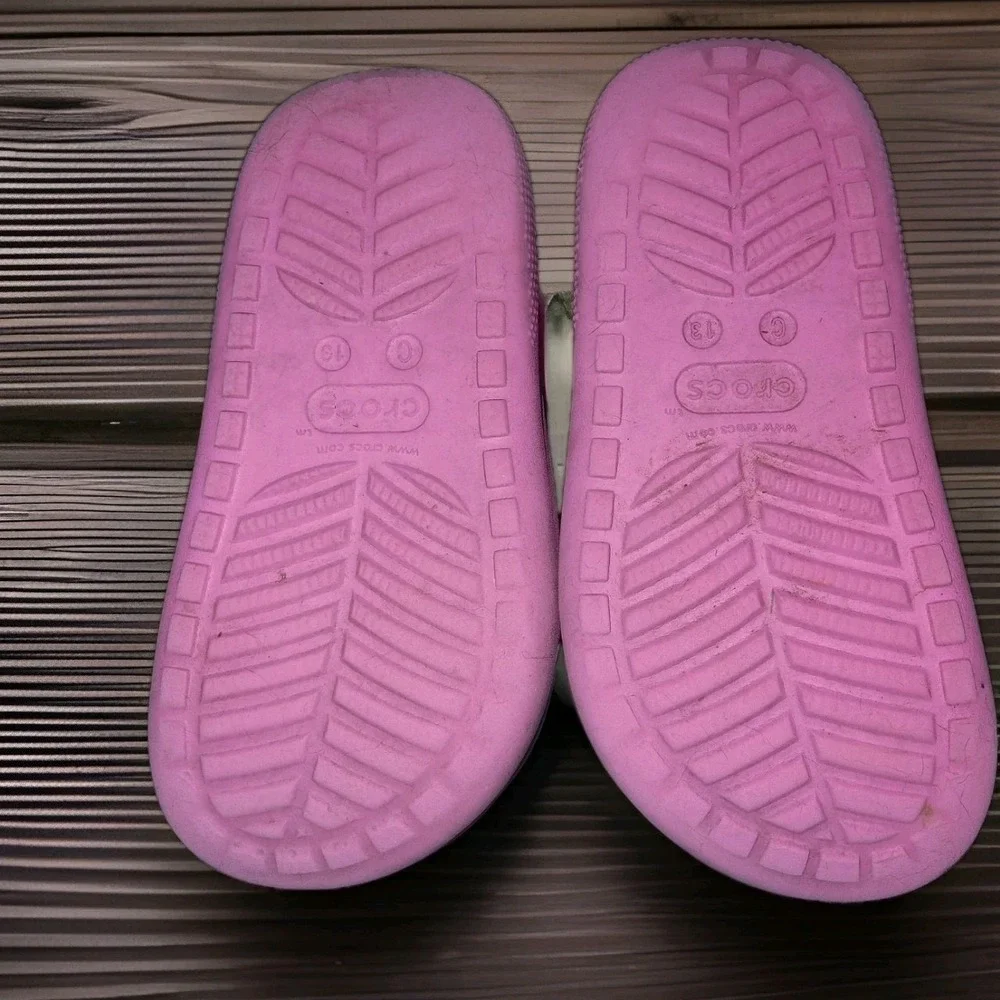 Crocs Classic Crush Clog‎ Pink Sz C13 Platform Shoes Iconic Girls 13